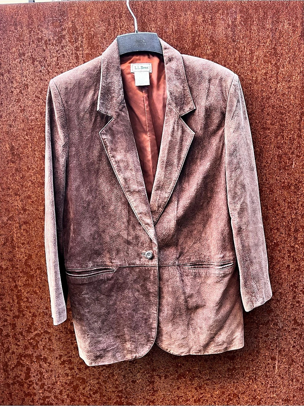 Vintage L.L. Bean Brown Suede Leather Blazer Jacket